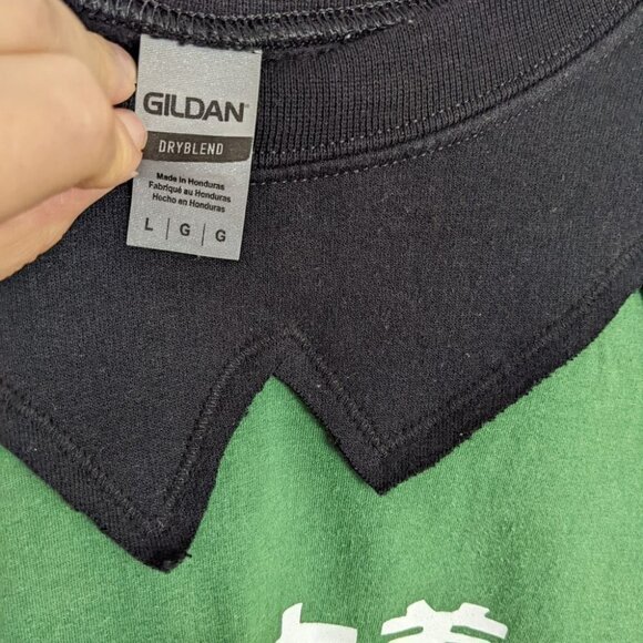 Reworked black sweatshirt japanese letters kawaii anime Large @M - Picture 7 of 9